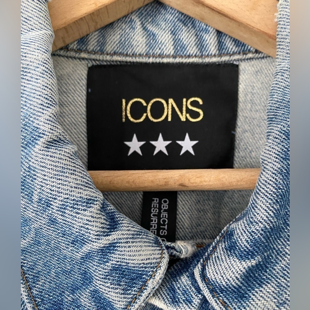 ICONS Objects of Devotion x Levi’s Reconstructed Denim Trucker Vest, Size M - Picture 7 of 16